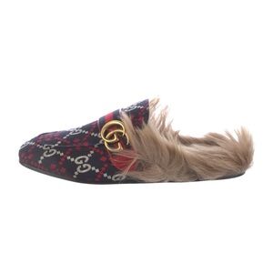 Gucci Fur-Lined Loafers - Red and Black